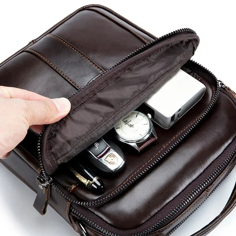 Genuine Leather Crossbody Messenger Bag – Luxury Satchel