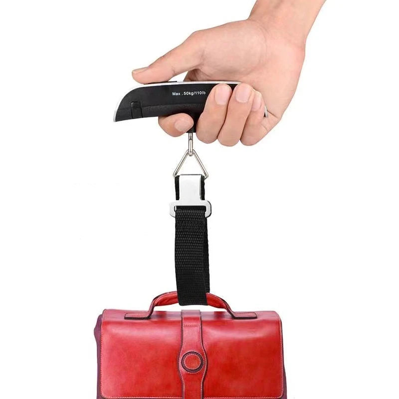 Portable Digital Luggage Scale — 110lb/50kg LCD Hanging Weigher
