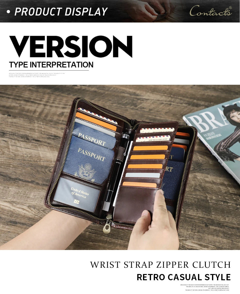 Leather Family Passport Clutch