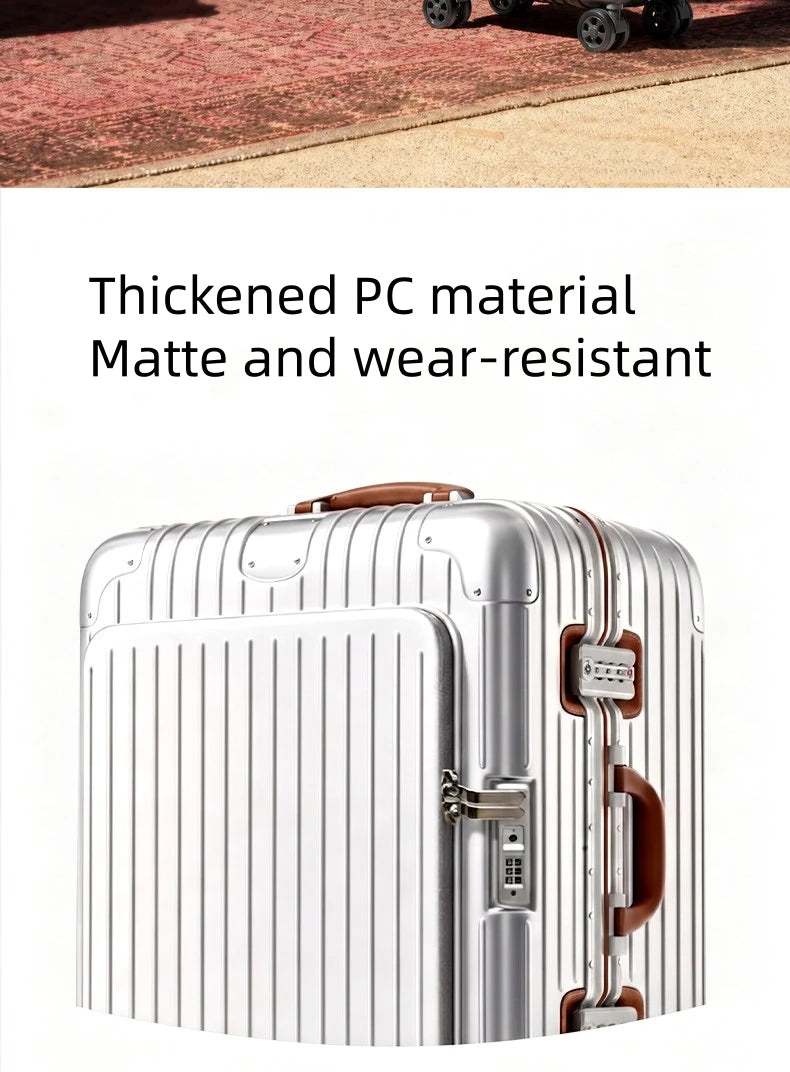 Carry-On Suitcase with Front Pocket — TSA Lock Rolling Luggage 20/24/28"