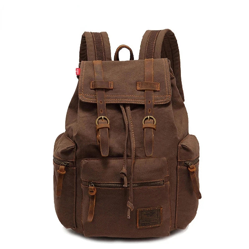 Retro Canvas Laptop Backpack — Vintage 36–55L Travel Rucksack