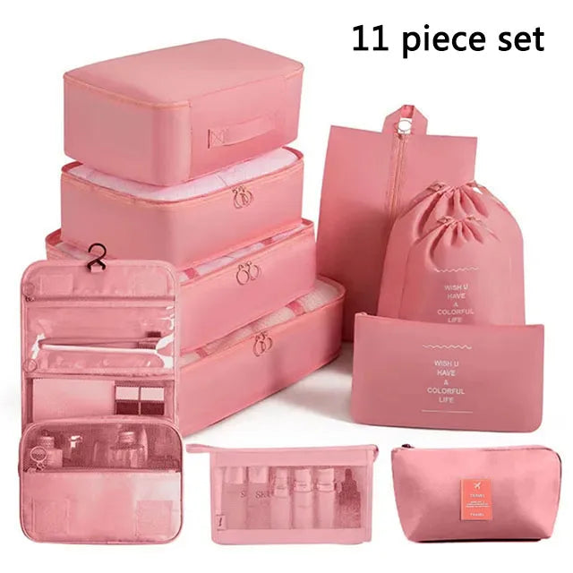 Travel Storage Bags Set – Clothes, Toiletries & Shoes Packing Organisers