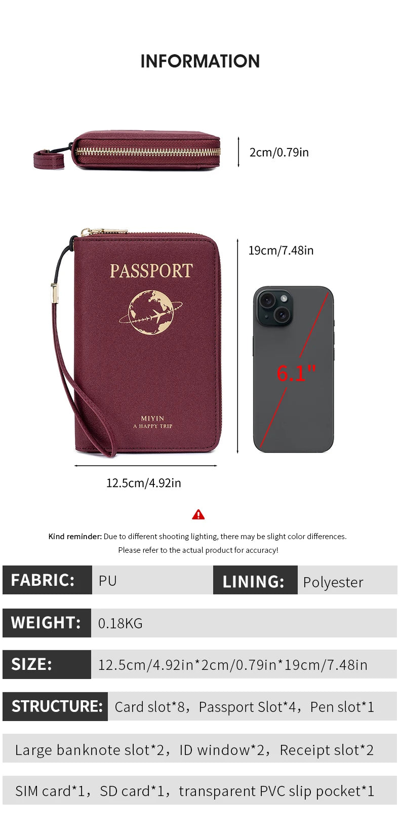 RFID Anti-Theft Zipped Passport Holder & Travel Organiser – Unisex