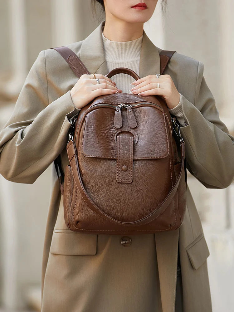 Women's Waterproof Leather Work Backpack
