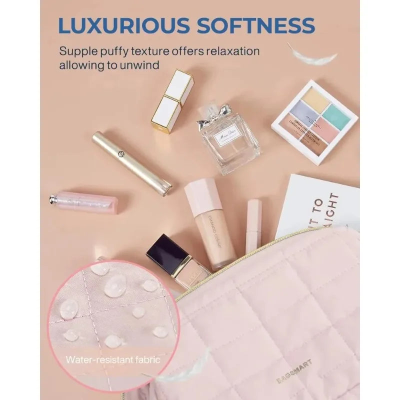 Padded Wide-Opening Travel Makeup Bag
