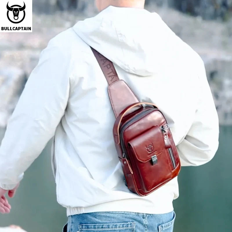 Waxed Canvas Chest Bag — Multi-Pocket Crossbody Sling for Travel