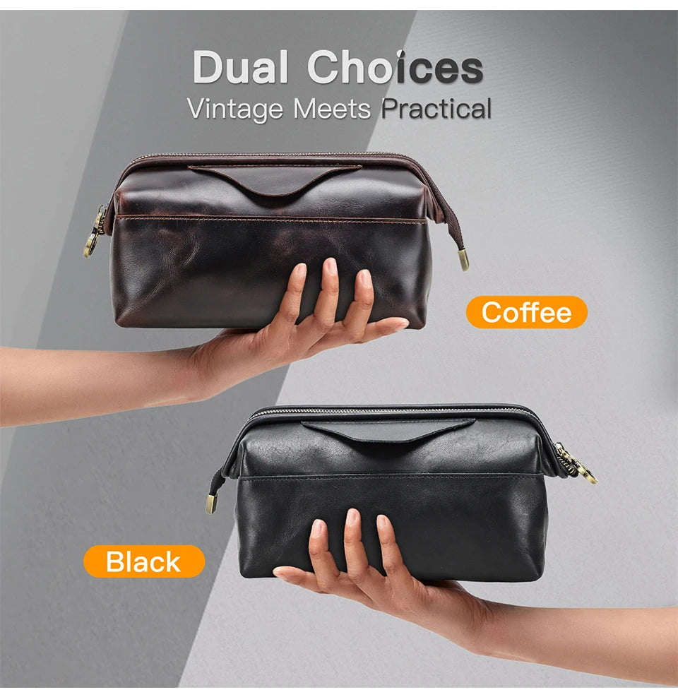 Northbound Travel Tech Clutch — Genuine Leather Cable & Accessory Organiser