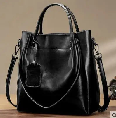 Women's Slouchy Waxed Leather Convertible Shoulder Bag