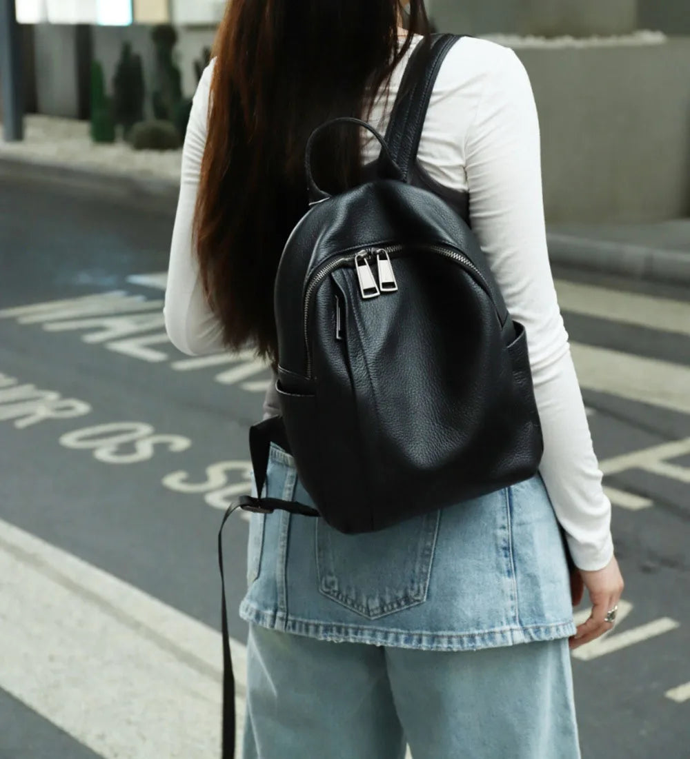 Women's Waterproof Leather Day Backpack