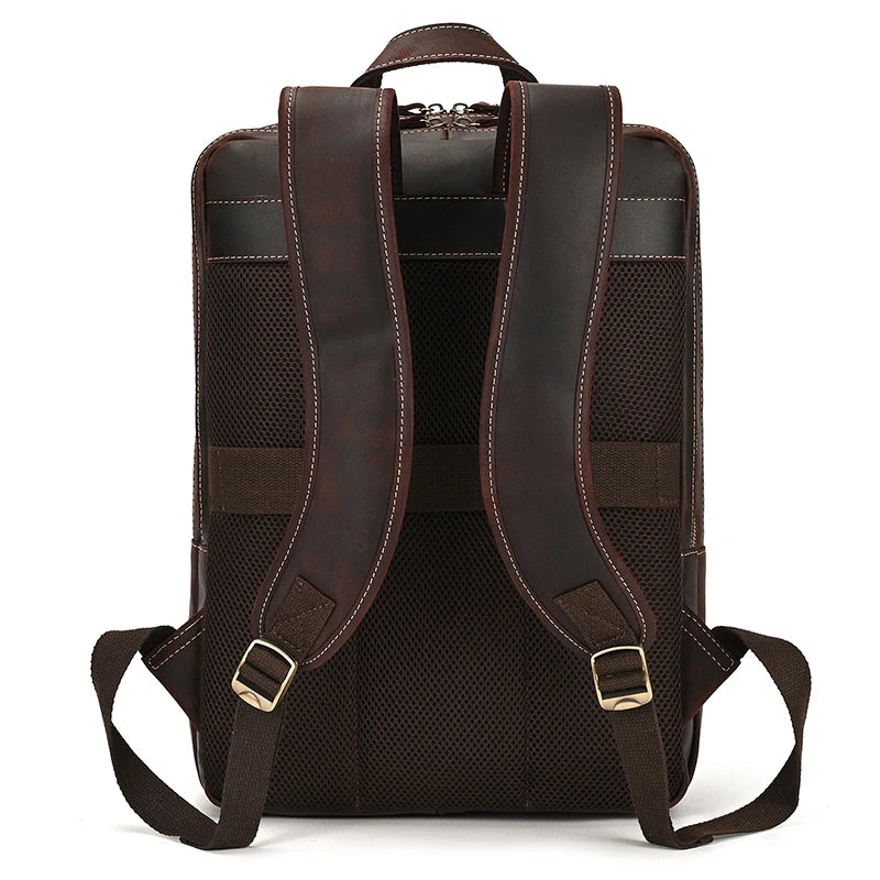 Unisex Vintage Crazy Horse Leather Backpack