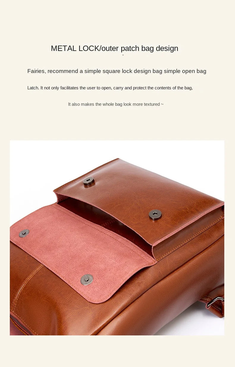 Women Genuine Leather Backpack Durable Cowhide Laptop Bag 14 Inch Multiple Pocket British Vintage College Style Unisex Rucksack