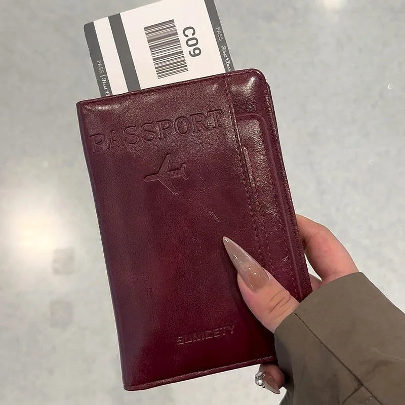 Leather Passport Cover & Travel Document Organiser – Card & Ticket Holder