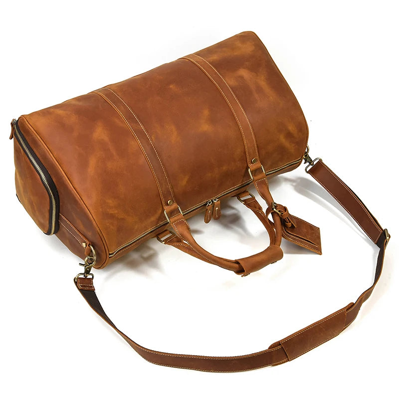 Men's Genuine Leather Duffle Bag