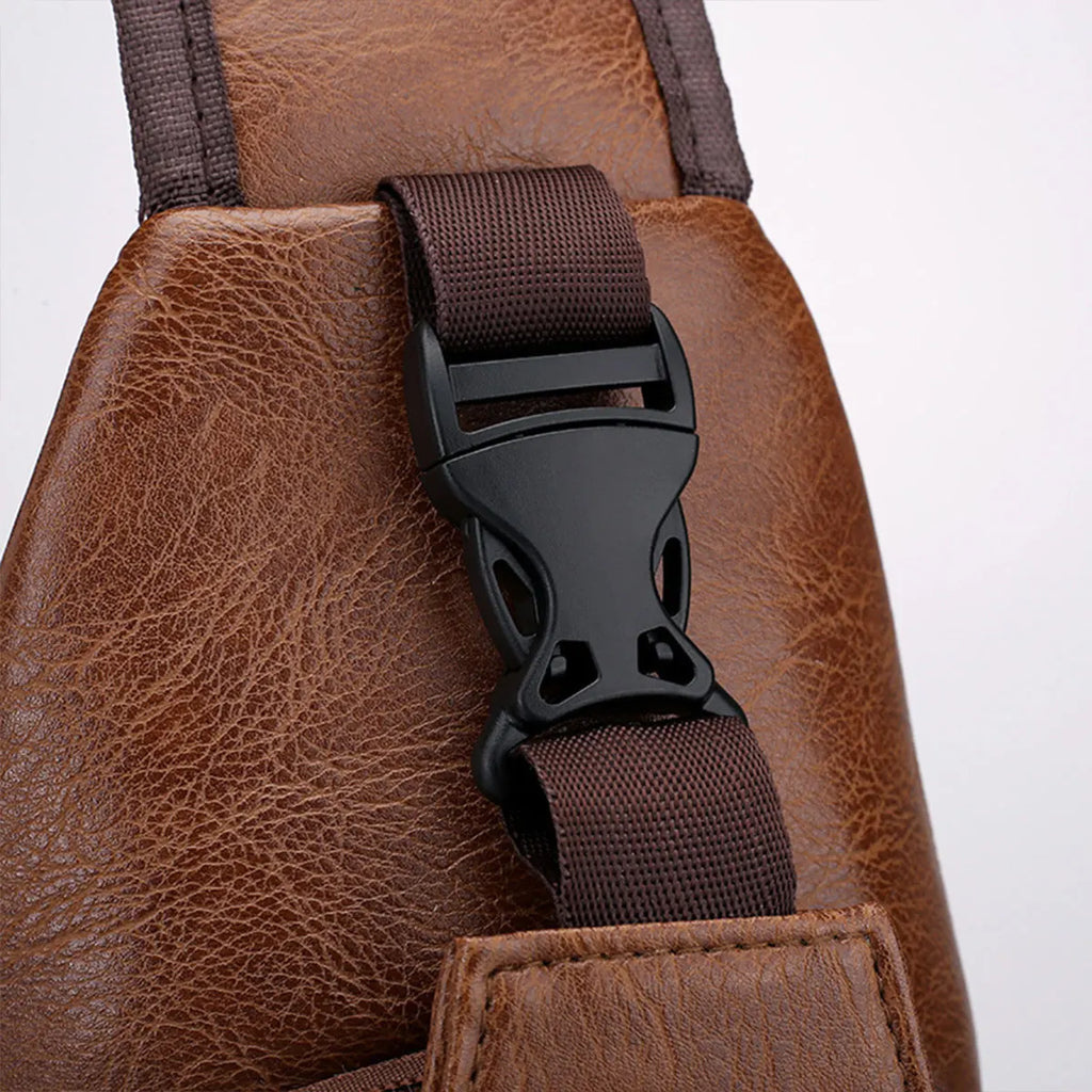 PU Leather Crossbody Bag — Multi-Pocket Outdoor Shoulder Bag