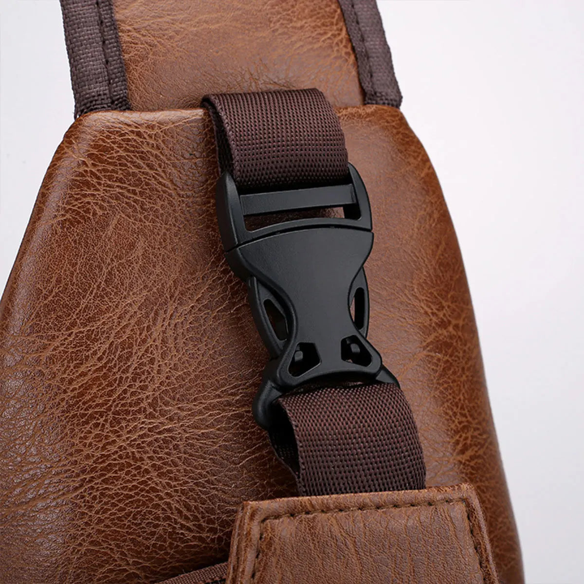 PU Leather Crossbody Bag — Multi-Pocket Outdoor Shoulder Bag