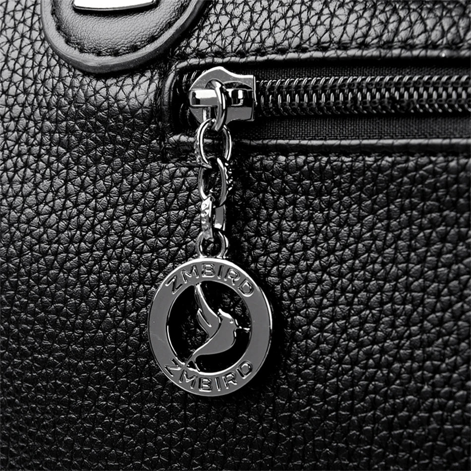 Women's Genuine Leather Crossbody Shoulder Bag – Large Luxury Handbag