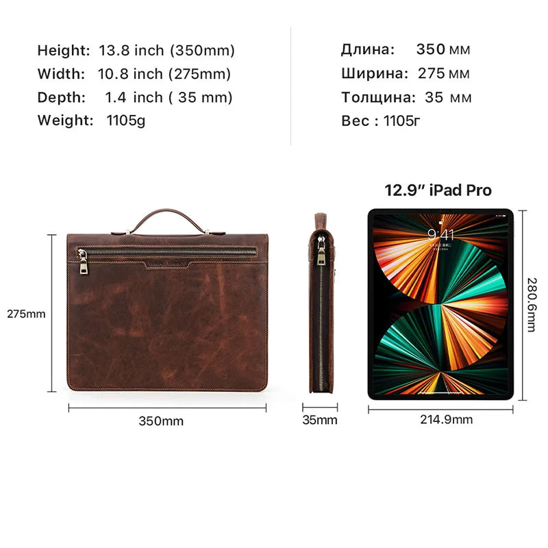 Northbound Leather Portfolio Briefcase — Document Organiser & Travel Folio
