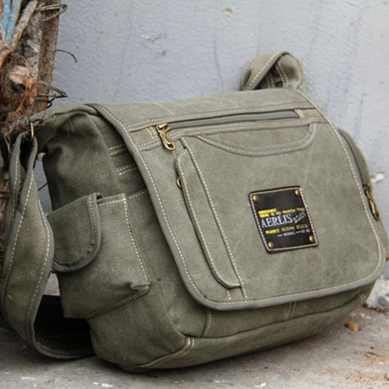 Men's Vintage Canvas Crossbody Bag