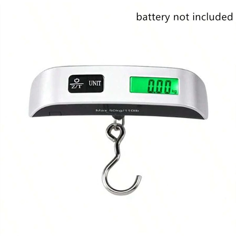 Portable Digital Luggage Scale — 110lb/50kg LCD Hanging Weigher