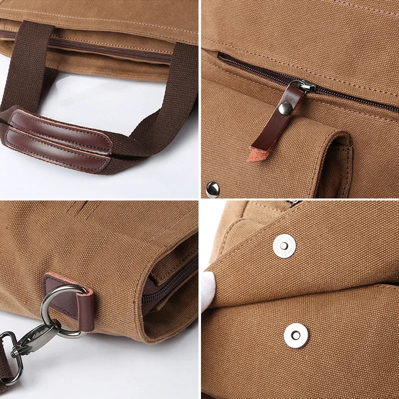 Canvas Messenger Bag for Travel & Work