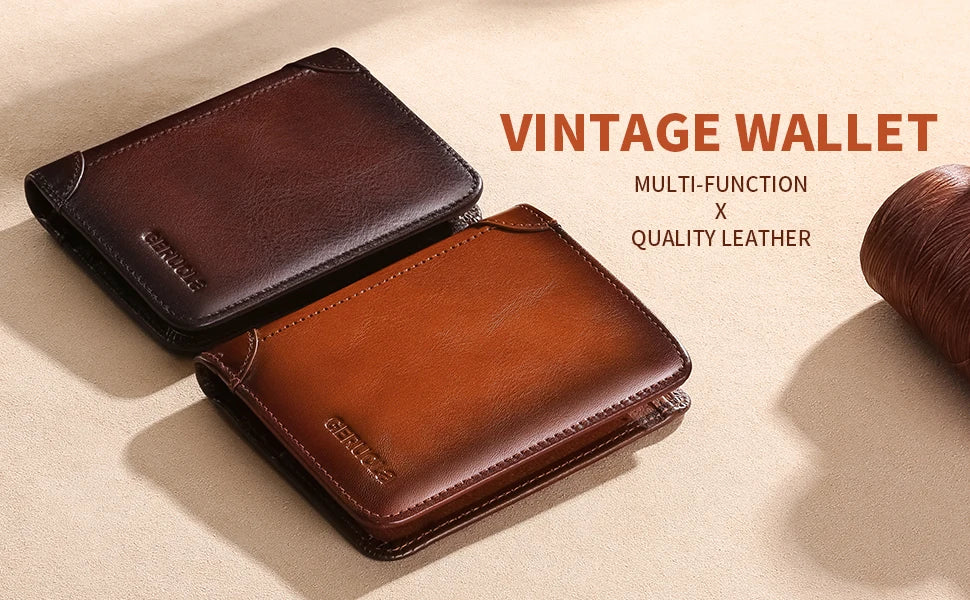 Slim RFID Leather Wallet – Bifold or Trifold