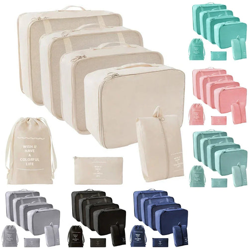 7-Piece Transparent Compression Packing Cubes – Luggage Organiser Set