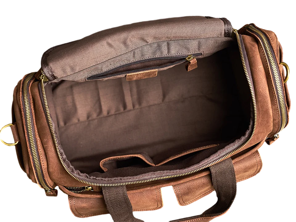 Vintage Leather Travel Messenger Bag