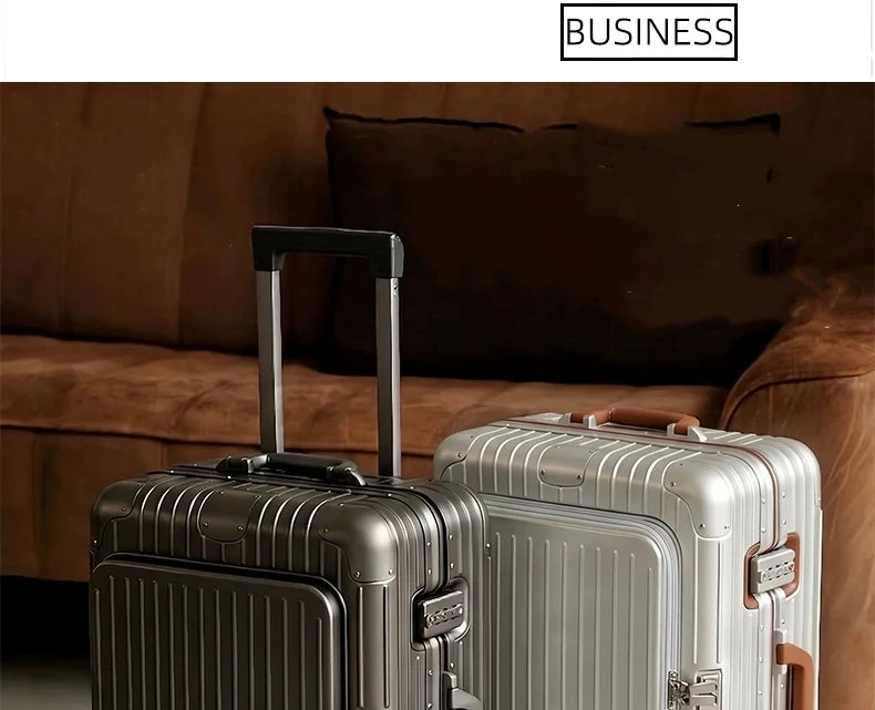 Carry-On Suitcase with Front Pocket — TSA Lock Rolling Luggage 20/24/28"