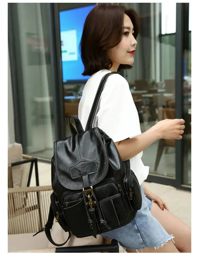 Retro Casual Travel Backpack — Waterproof Foldable Polyester Rucksack