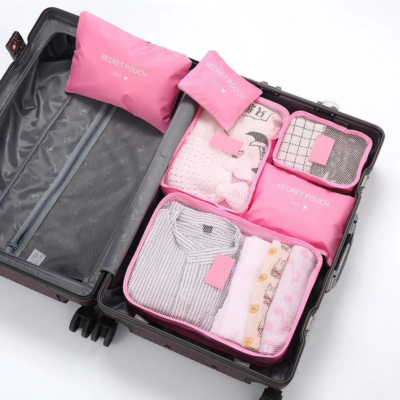 6-Piece Travel Packing Cubes Set – Portable Luggage Organiser for Suitcases