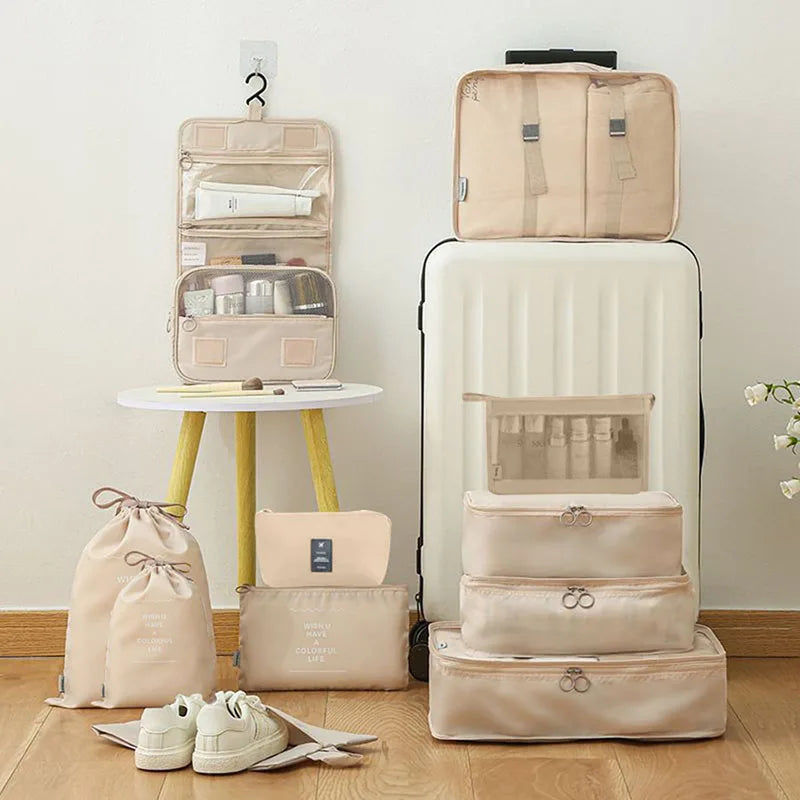 Travel Storage Bags Set – Clothes, Toiletries & Shoes Packing Organisers