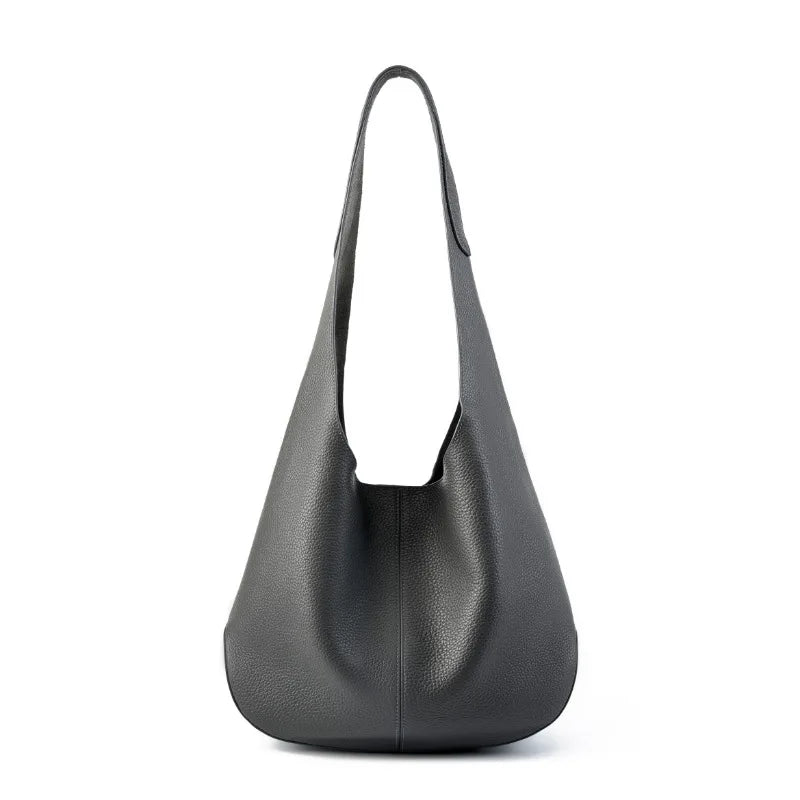 Women's Soft Leather Bucket Shoulder Bag