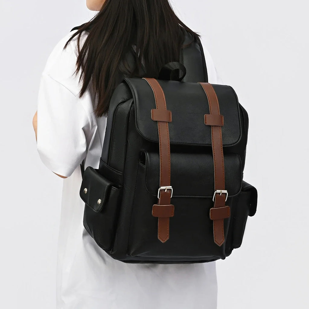 Crazy Horse Leather Backpack — Large Capacity Vintage Rucksack