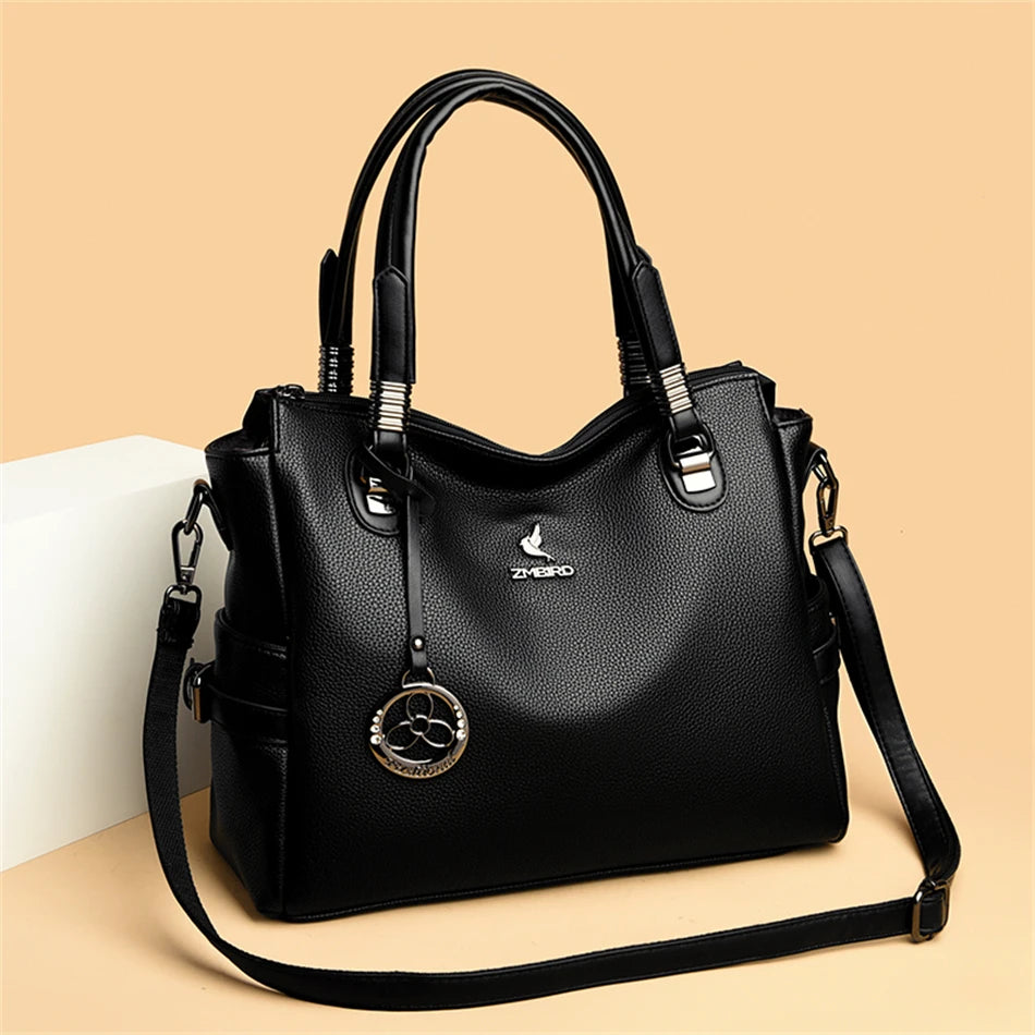 Women's Genuine Leather Crossbody Shoulder Bag – Large Luxury Handbag