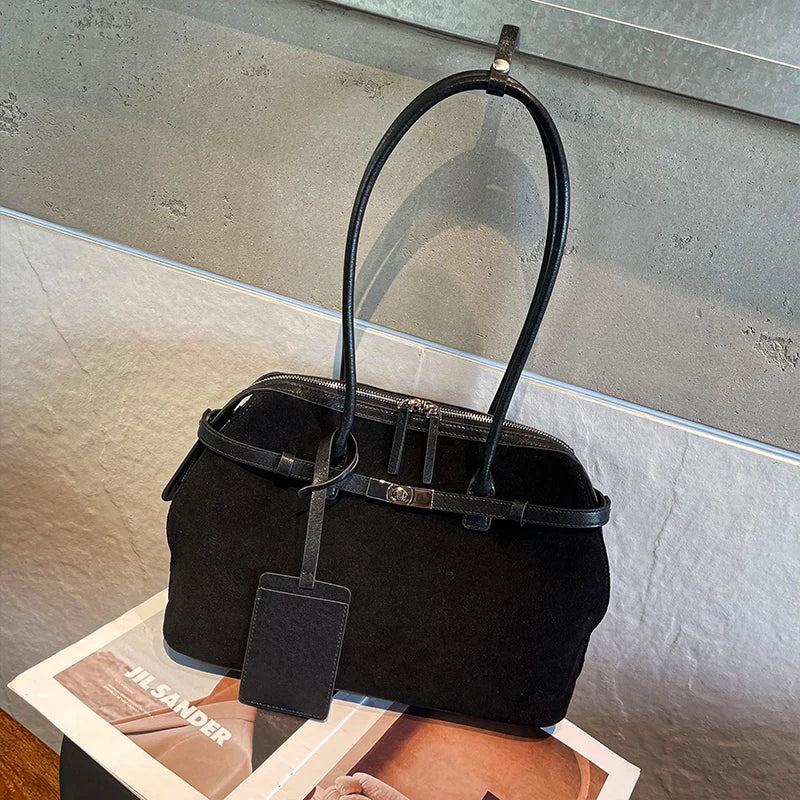 Women's Water-Resistant Suede Leather Tote