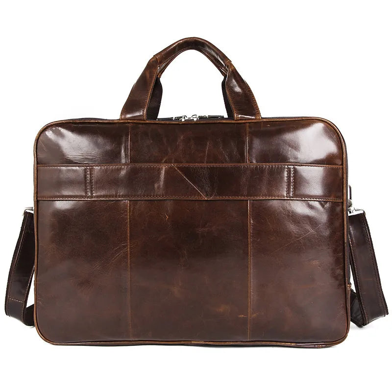 Men's Leather Shoulder Briefcase