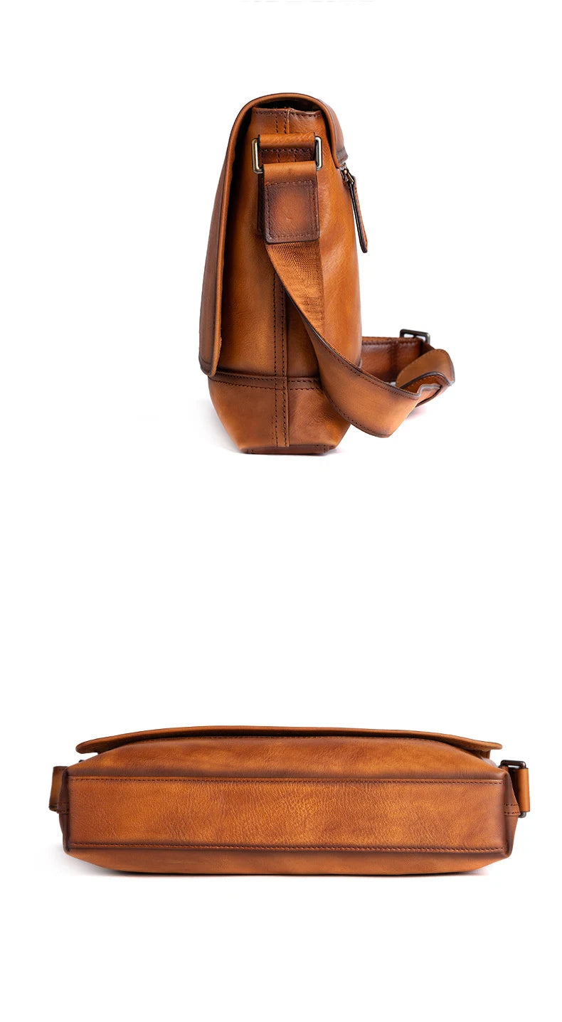 Men's Genuine Leather Briefcase – Large Capacity Shoulder Messenger Bag