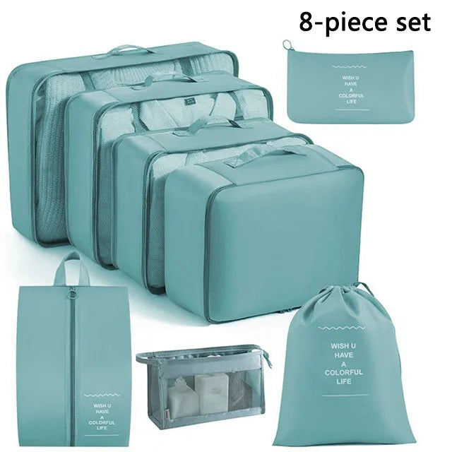 Travel Storage Bags Set – Clothes, Toiletries & Shoes Packing Organisers