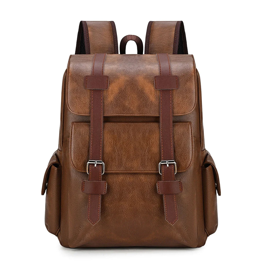 Crazy Horse Leather Backpack — Large Capacity Vintage Rucksack