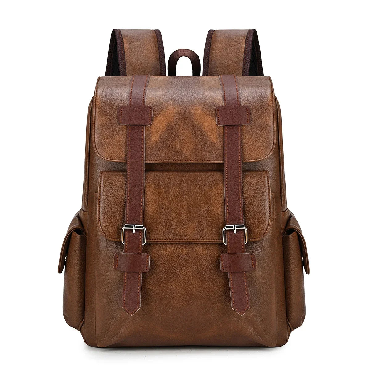 Crazy Horse Leather Backpack — Large Capacity Vintage Rucksack
