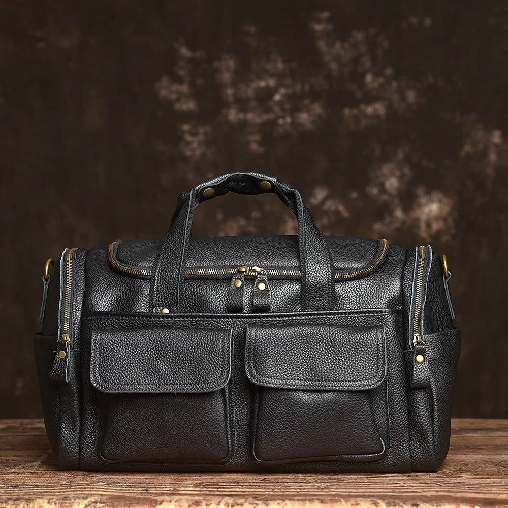 Vintage Leather Travel Messenger Bag