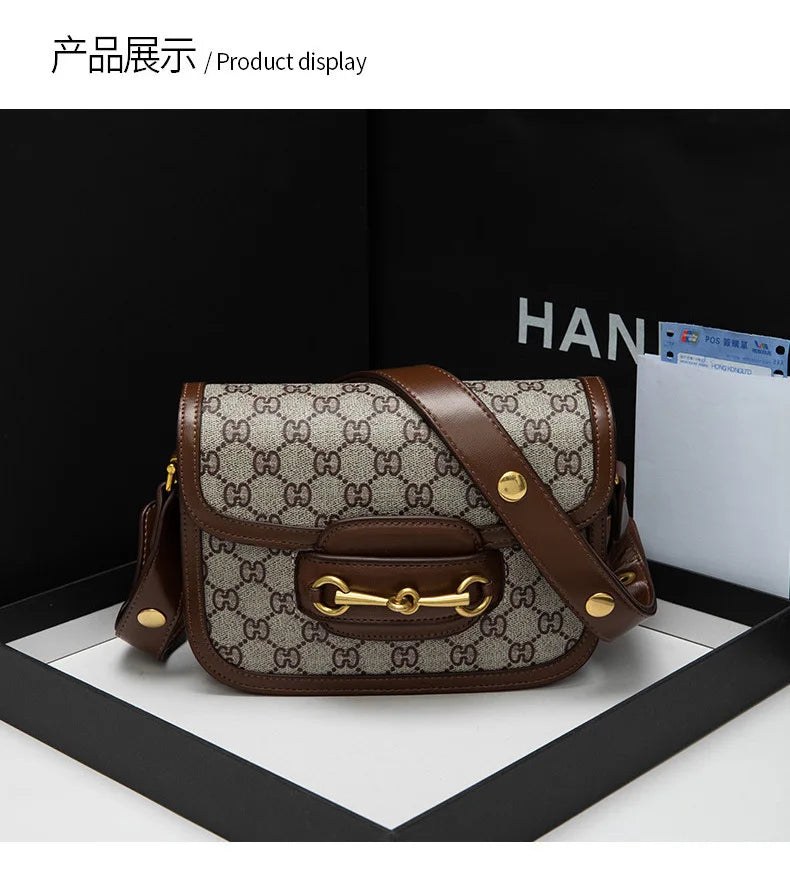 Women's Genuine Leather Saddle Bag – Crossbody Shoulder Bag