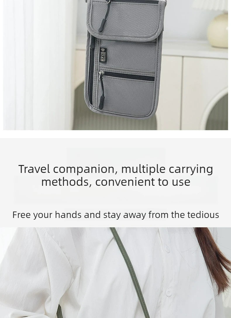 Portable Passport & ID Card Holder with Lanyard – Travel Crossbody Organiser