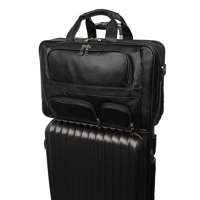 Men's Leather Shoulder Briefcase