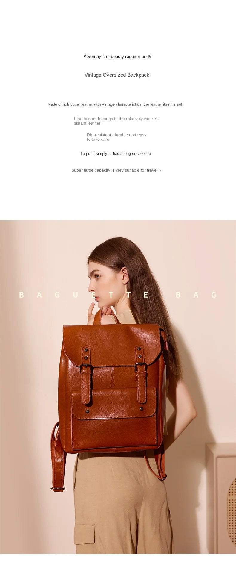 Women Genuine Leather Backpack Durable Cowhide Laptop Bag 14 Inch Multiple Pocket British Vintage College Style Unisex Rucksack