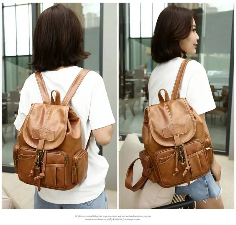Retro Casual Travel Backpack — Waterproof Foldable Polyester Rucksack