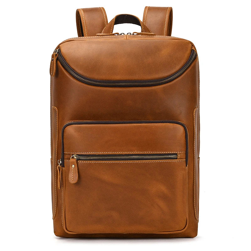 Unisex Vintage Crazy Horse Leather Backpack