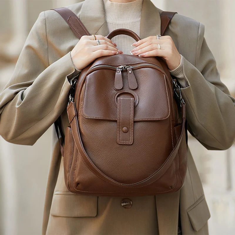 Women's Waterproof Leather Work Backpack
