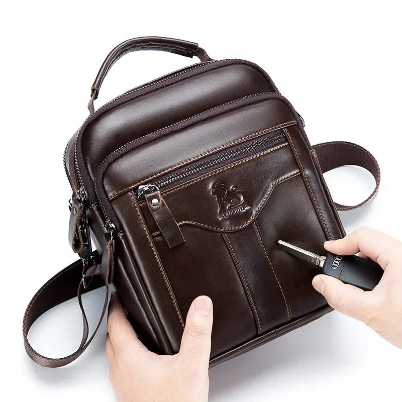 Genuine Leather Crossbody Messenger Bag – Luxury Satchel