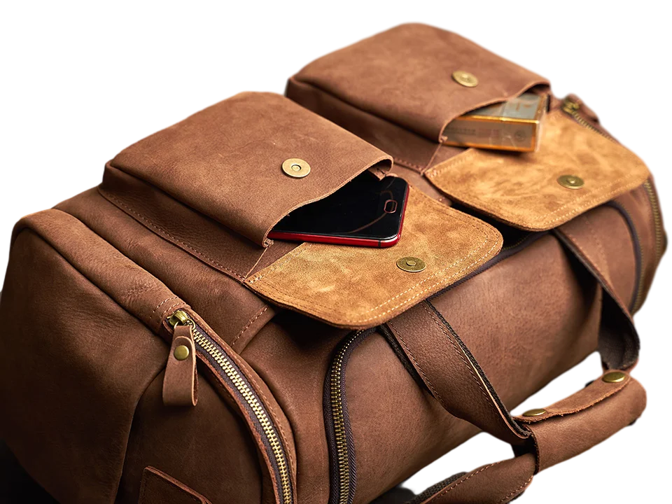 Vintage Leather Travel Messenger Bag